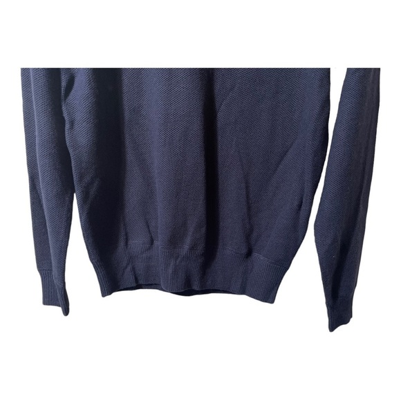 𝅺PETER MILLAR CROWN MEN'S COTTON MERINO CREW SWEATER in navy blue - Picture 8 of 11